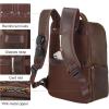 imageMasa Kawa Vintage Leather 156quot 16 Inch Laptop Computer Backpack for Men Large Business Travel Weekender Bag Casual Rucksack Camping Daypack BrownBrown