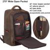 imageMasa Kawa Vintage Leather 156quot 16 Inch Laptop Computer Backpack for Men Large Business Travel Weekender Bag Casual Rucksack Camping Daypack BrownBrown