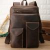 imageSmall Mens Full Grain Leather Backpack for Men Purse Vintage 14 Inch Laptop Bag Business Work Hiking Daypack Brown Rucksack