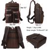 imageSmall Mens Full Grain Leather Backpack for Men Purse Vintage 14 Inch Laptop Bag Business Work Hiking Daypack Brown Rucksack