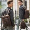imageSmall Mens Full Grain Leather Backpack for Men Purse Vintage 14 Inch Laptop Bag Business Work Hiking Daypack Brown Rucksack