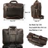 imageVintage Full Grain Leather Briefcase for Men Fits 17quot Laptop Business Travel Messenger Crossbody Shoulder BagsBrown