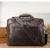 imageVintage Full Grain Leather Briefcase for Men Fits 17quot Laptop Business Travel Messenger Crossbody Shoulder BagsBrown