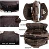imageVintage Full Grain Leather Briefcase for Men Fits 17quot Laptop Business Travel Messenger Crossbody Shoulder BagsBrown