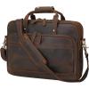 imageLeather Briefcase for Men 17 Inch Laptop Crossbody Shoulder Messenger Bag Attache Case for Business Travel Work LawyerDeep Brown  Fits 156 Inch Laptop