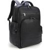 imageMasa Kawa Black Leather Business Travel Laptop Backpack for Men Fits 156quot 16quot Computer Office Work Commuting Executive Bag Waterproof Daypack