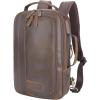 imageMasa Kawa Leather 156quot Laptop Backpack for Men Convertible Briefcase Backpacks Expandable Vintage Business Work Travel Rucksack Daypack Light BrownLight Brown
