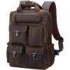 imageMasa Kawa Leather Backpack for Men Vintage 156 Inch Laptop Bag Multi Pockets Casual Travel Daypack BrownDeep Brown