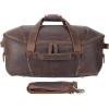 imageMasa Kawa Leather Duffle Bags for Men Travel Gym Cowhide Weekender Overnight 30L Carry on Luggage Duffel Bag with Dividers Toiletry Wet Pocket Vintage Brown