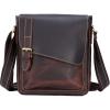 imageMasa Kawa Leather Messenger Bag Small Crossbody Shoulder Bag for Men Women Flap Over Man Purse Fits 10 Inch TabletDark Brown