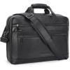 imageMasa Kawa Mens Leather Briefcase for 16quot Laptop Waterproof Crossbody Shoulder Messenger Bag Computer Attache Case for Business Travel Work Black