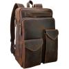 imageSmall Mens Full Grain Leather Backpack for Men Purse Vintage 14 Inch Laptop Bag Business Work Hiking Daypack Brown Rucksack