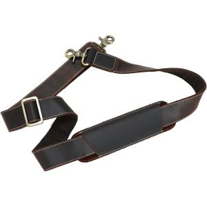 imageFull Grain Leather Shoulder Strap  Replacement Bag Straps for Laptop Briefcase Messenger Duffel Crossbody Travel BagsBrown