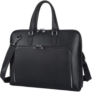 imageMasa Kawa Black Leather Slim Briefcase for Men Women Fits 15616 Inch Laptop Professional Business Messenger Crossbody Shouder Bag Lawyer Ladies Office Work Brief Attche Case Large