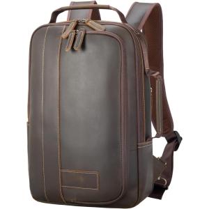 imageMasa Kawa Leather 156quot Laptop Backpack for Men Convertible Briefcase Backpacks Expandable Vintage Business Work Travel Rucksack Daypack Light BrownBrown