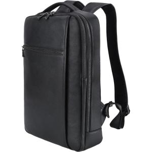 imageMasa Kawa Slim Genuine Leather Business Backpack 156quot Laptop Bag for Men Women Office Work Travel Small Thin Computer Casual Daypack Black