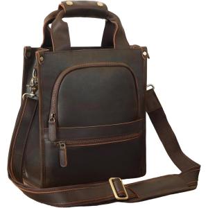imageMasa Kawa Vintage Leather Crossbody Messenger Bag Men Women 11quot Tablet Shoulder Bag Handbag Work PurseVintage Brown