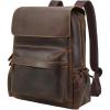 imageMasa Kawa Vintage Full Grain Leather 156 Inch Laptop Backpack for Men Casual Business Travel Rucksack Work Bag Daypack Brown LargeBrownupdated