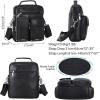 imageMasa Kawa Leather Shoulder Bag for Men Crossbody Messenger Casual Work 10quot Tablet BagsBlack