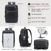imageMasa Kawa Black Leather Laptop Backpack for Men Fits 16 156 Computer Business Travel Work Large Daypack Camping Weekender BagBlack