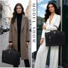 imageMasa Kawa Leather Work Laptop Tote Bag for Women 16 Computer Shoulder Handbags Expandable Antitheft Business Briefcase Attache Case Large Black  Waterproof with Bottle Holder