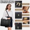 imageMasa Kawa Leather Laptop Tote Bag for Women Work 156 Computer Shoulder Handbag amp Wallet Purse Waterproof Business Briefcase Attache Case Black  with Wristlet Clutch