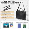 imageMasa Kawa Leather Laptop Tote Bag for Women Work 156 Computer Shoulder Handbag amp Wallet Purse Waterproof Business Briefcase Attache Case Black  with Wristlet Clutch