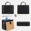 imageMasa Kawa Leather Laptop Tote Bag for Women Work 156 Computer Shoulder Handbag amp Wallet Purse Waterproof Business Briefcase Attache Case Black  with Wristlet Clutch