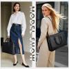 imageMasa Kawa Leather Laptop Tote Bag for Women Work 156 Computer Shoulder Handbag amp Wallet Purse Waterproof Business Briefcase Attache Case Black  with Wristlet Clutch