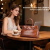 image:imageMasa Kawa Genuine Leather Tote Bag for Women with Long Strap Waterproof Expandable TopHandle Handbag Shoulder Crossbody Bag for Daily Work Caramel Brown