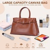 image:imageMasa Kawa Genuine Leather Tote Bag for Women with Long Strap Waterproof Expandable TopHandle Handbag Shoulder Crossbody Bag for Daily Work Caramel Brown