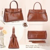 image:imageMasa Kawa Genuine Leather Tote Bag for Women with Long Strap Waterproof Expandable TopHandle Handbag Shoulder Crossbody Bag for Daily Work Caramel Brown