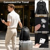 image:imageMasa Kawa Black Leather 16 Laptop Backpack for Men  Expandable Waterproof Business Travel Work Computer Bag
