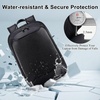 image:imageMasa Kawa Black Leather 16 Laptop Backpack for Men  Expandable Waterproof Business Travel Work Computer Bag