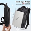 image:imageMasa Kawa Black Leather 16 Laptop Backpack for Men  Expandable Waterproof Business Travel Work Computer Bag