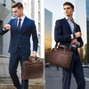 image:imageMasa Kawa Leather 16 Laptop Briefcase for Men Slim Crossbody Shoulder Messenger Computer Bag Business Work Attache Case Vintage Brown