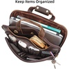 image:imageMasa Kawa Leather 16 Laptop Briefcase for Men Slim Crossbody Shoulder Messenger Computer Bag Business Work Attache Case Vintage Brown
