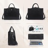 image:imageMasa Kawa Leather Work Laptop Tote Bag for Women16 Computer Shoulder Handbags Expandable Waterproof Business Briefcase Attache Case Black