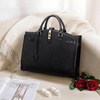 image:imageMasa Kawa Leather Work Laptop Tote Bag for Women16 Computer Shoulder Handbags Expandable Waterproof Business Briefcase Attache Case Black