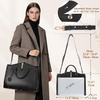 image:imageMasa Kawa Leather Work Laptop Tote Bag for Women16 Computer Shoulder Handbags Expandable Waterproof Business Briefcase Attache Case Black