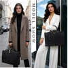 image:imageMasa Kawa Leather Work Laptop Tote Bag for Women16 Computer Shoulder Handbags Expandable Waterproof Business Briefcase Attache Case Black