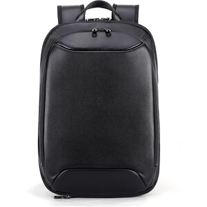 image:imageMasa Kawa Black Leather 16 Laptop Backpack for Men  Expandable Waterproof Business Travel Work Computer Bag